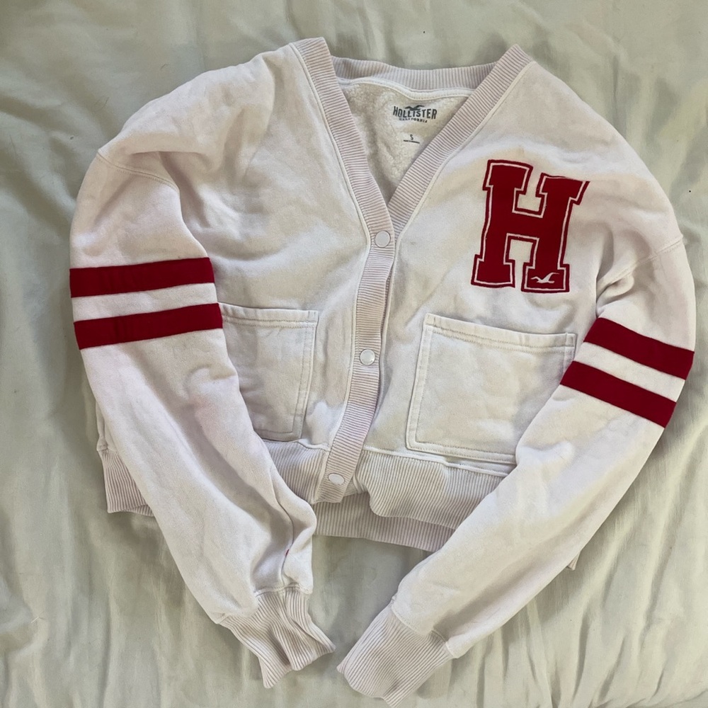 hollister size s varsity cardigan
